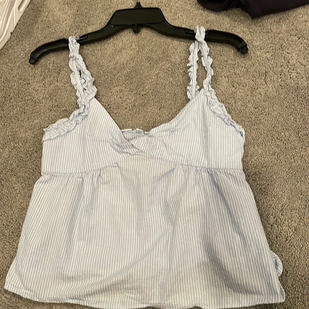 ZARA blue and white tank top